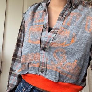 Oregon State Beavers crop vintage button up shirt small